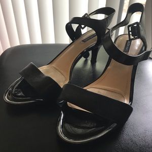 Alex Marie Black Strap Kitten Heels in Size 8.5